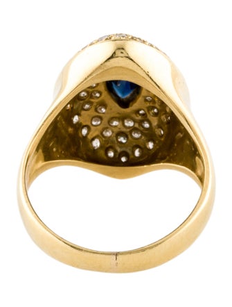 Ring 18K Sapphire & Diamond Marquise Cocktail Ring