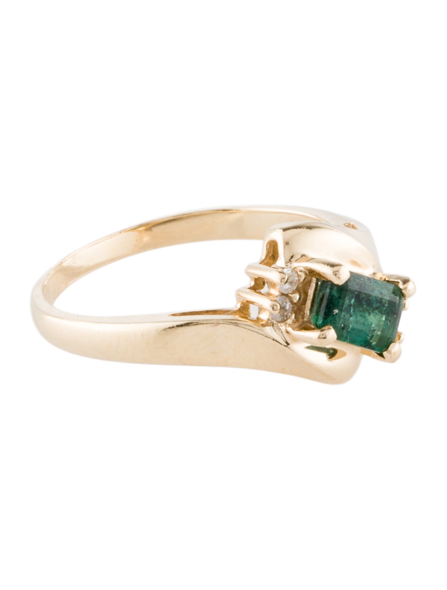 Effy Jewelry 14K Emerald & Diamond Cocktail Ring