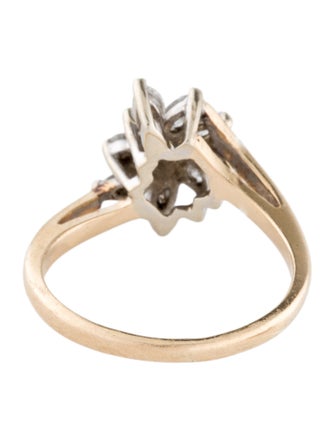 Ring 14K Diamond Cluster Cocktail Ring