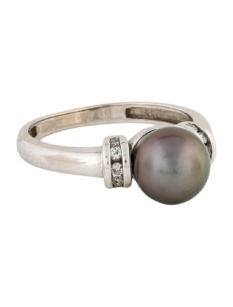 Ring 14K Cultured Pearl & Diamond Cocktail Ring