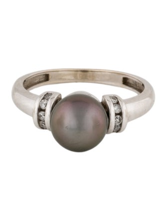 Ring 14K Cultured Pearl & Diamond Cocktail Ring