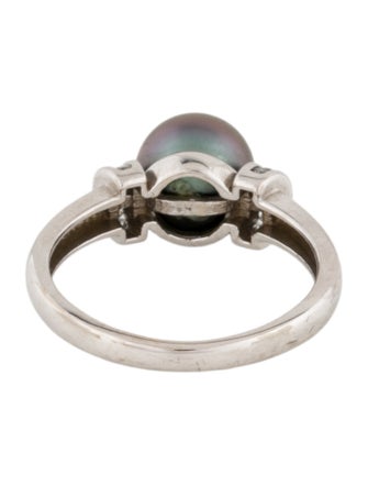 Ring 14K Cultured Pearl & Diamond Cocktail Ring