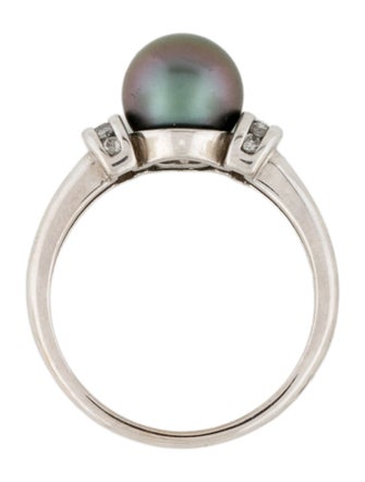 Ring 14K Cultured Pearl & Diamond Cocktail Ring