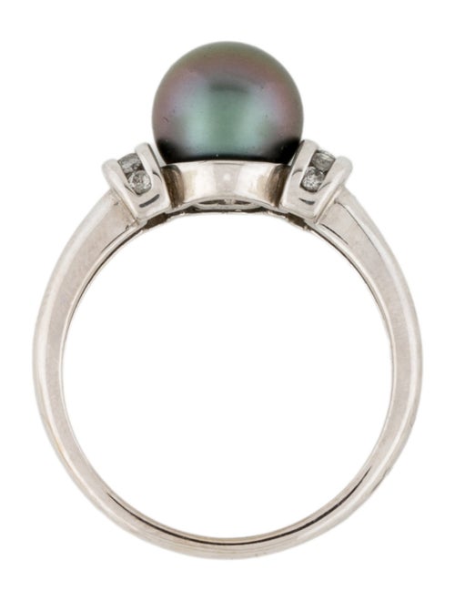 Ring 14K Cultured Pearl & Diamond Cocktail Ring