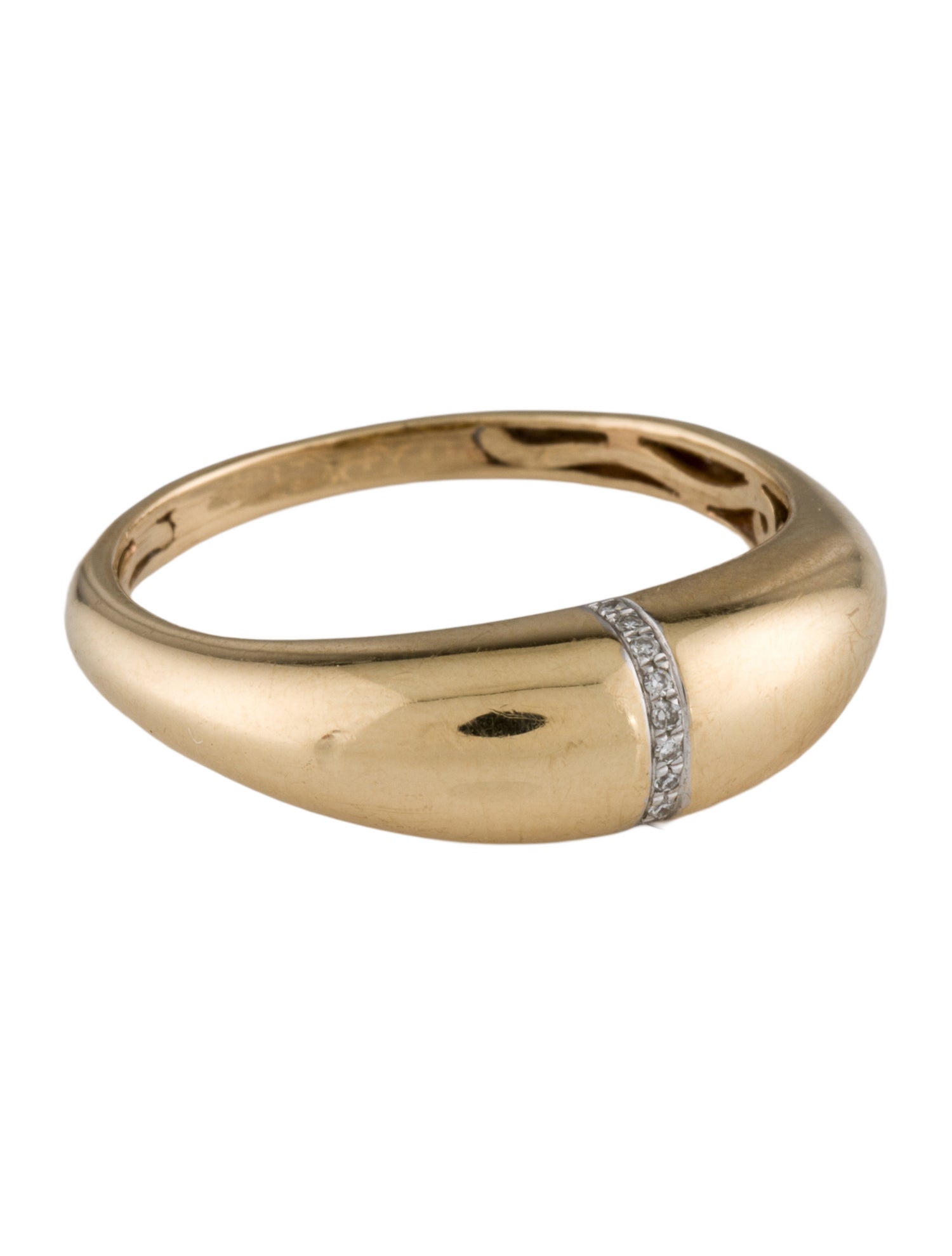 Ring 14K Diamond Domed Band