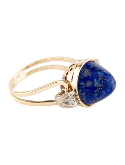 Ring 14K Lapis Lazuli and diamond Cocktail Ring