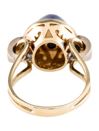 Ring 14K Lapis Lazuli and diamond Cocktail Ring