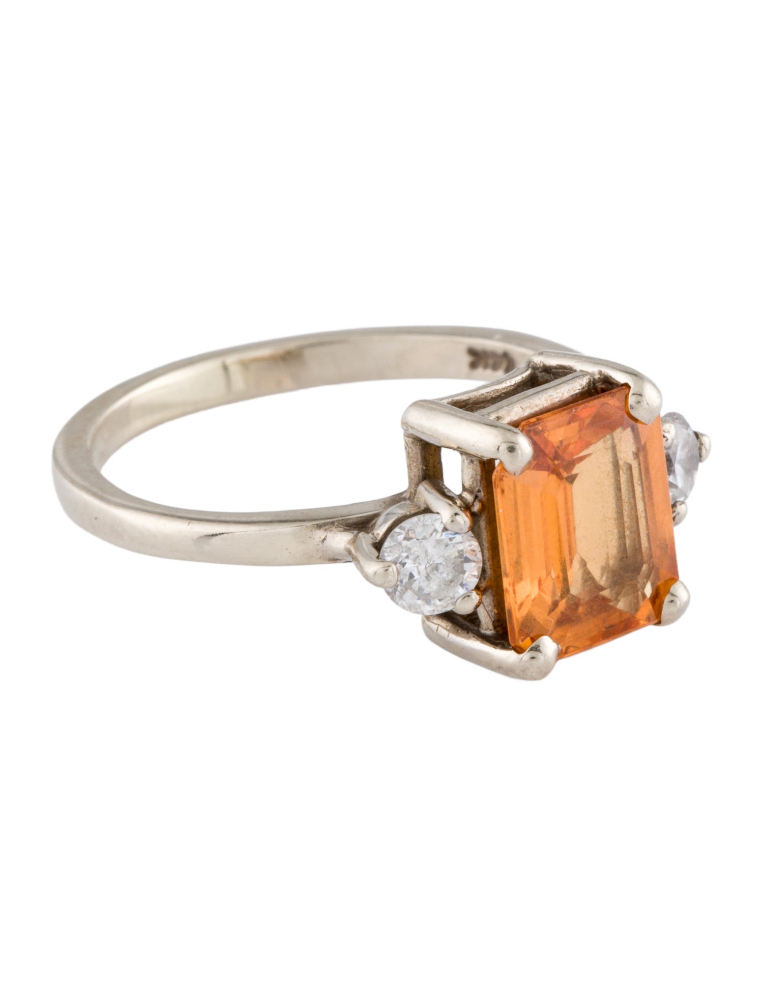 Ring 14K Spessartine Garnet & Diamond Cocktail