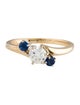 Ring 14K Diamond & Sapphire Cocktail Ring