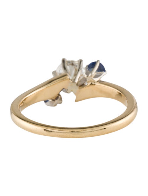 Ring 14K Diamond & Sapphire Cocktail Ring
