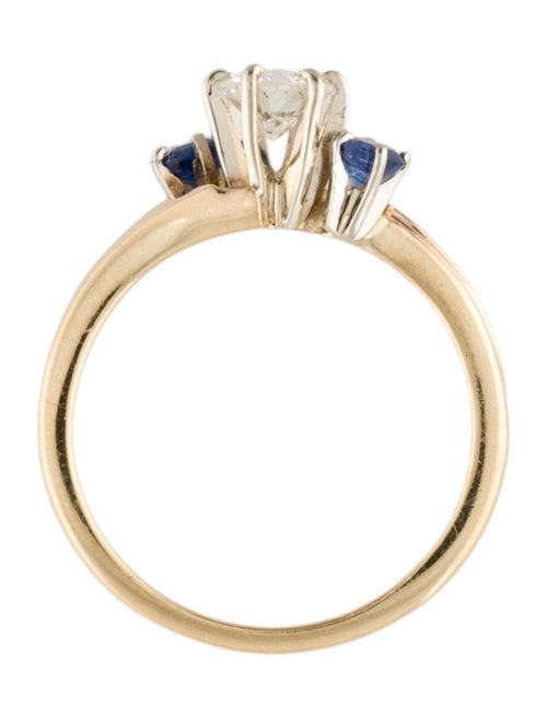 Ring 14K Diamond & Sapphire Cocktail Ring