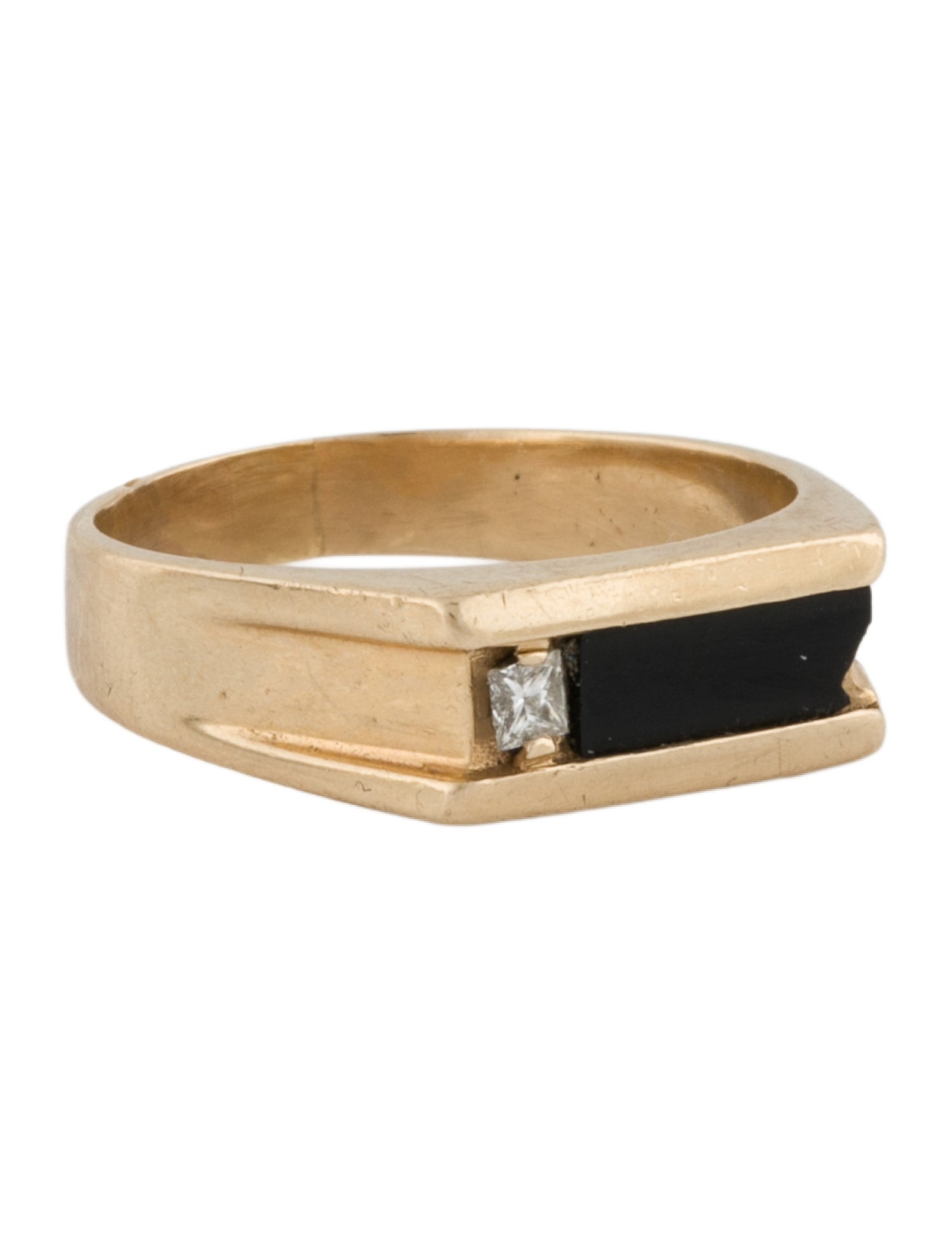 Ring 14K Onyx & Diamond Band