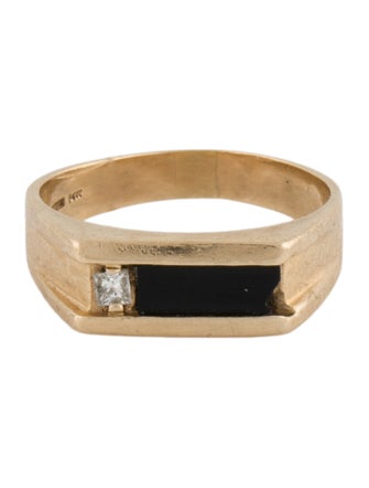 Ring 14K Onyx & Diamond Band Ring