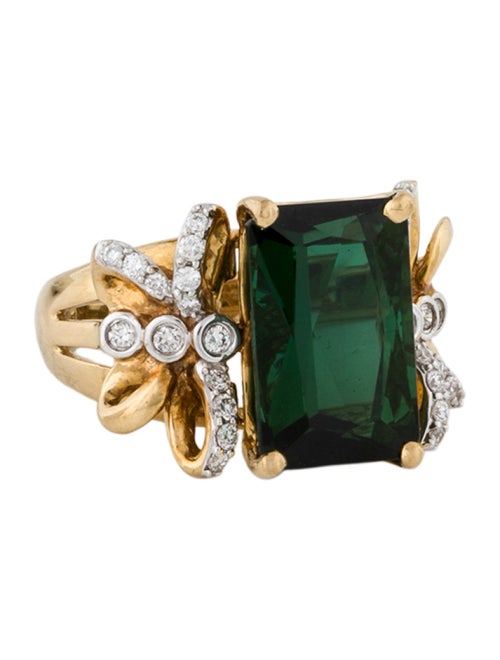 Ring 18K 7.12ctw Tourmaline & Diamond Cocktail Ring