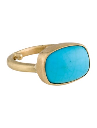 Ring 18K 5.97ct Turquoise Cocktail Ring