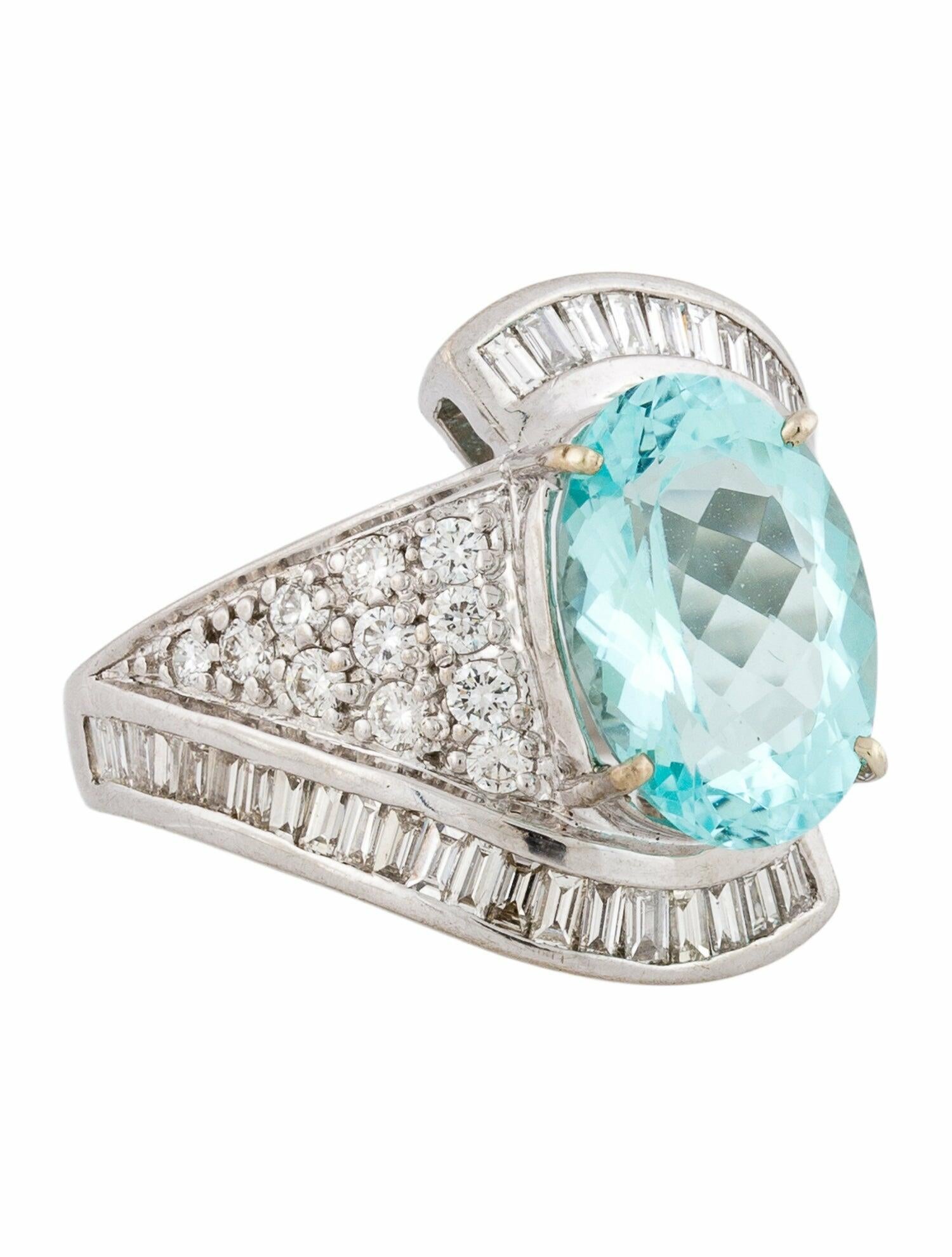 Ring 18K 4.92ct Paraiba Tourmaline & Diamond Cocktail