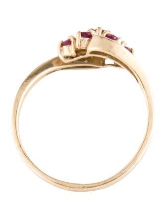 Ring 10K Ruby Cluster Cocktail Ring
