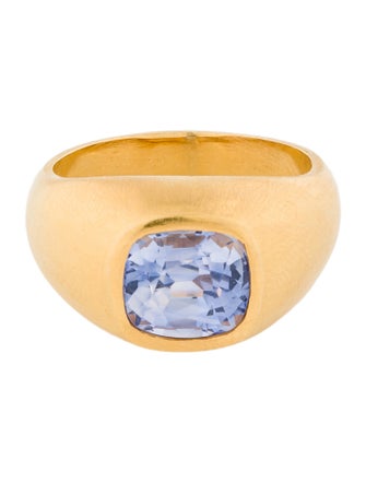 Ring 18K 3.65ct Unheated Ceylon Sapphire Cocktail Ring