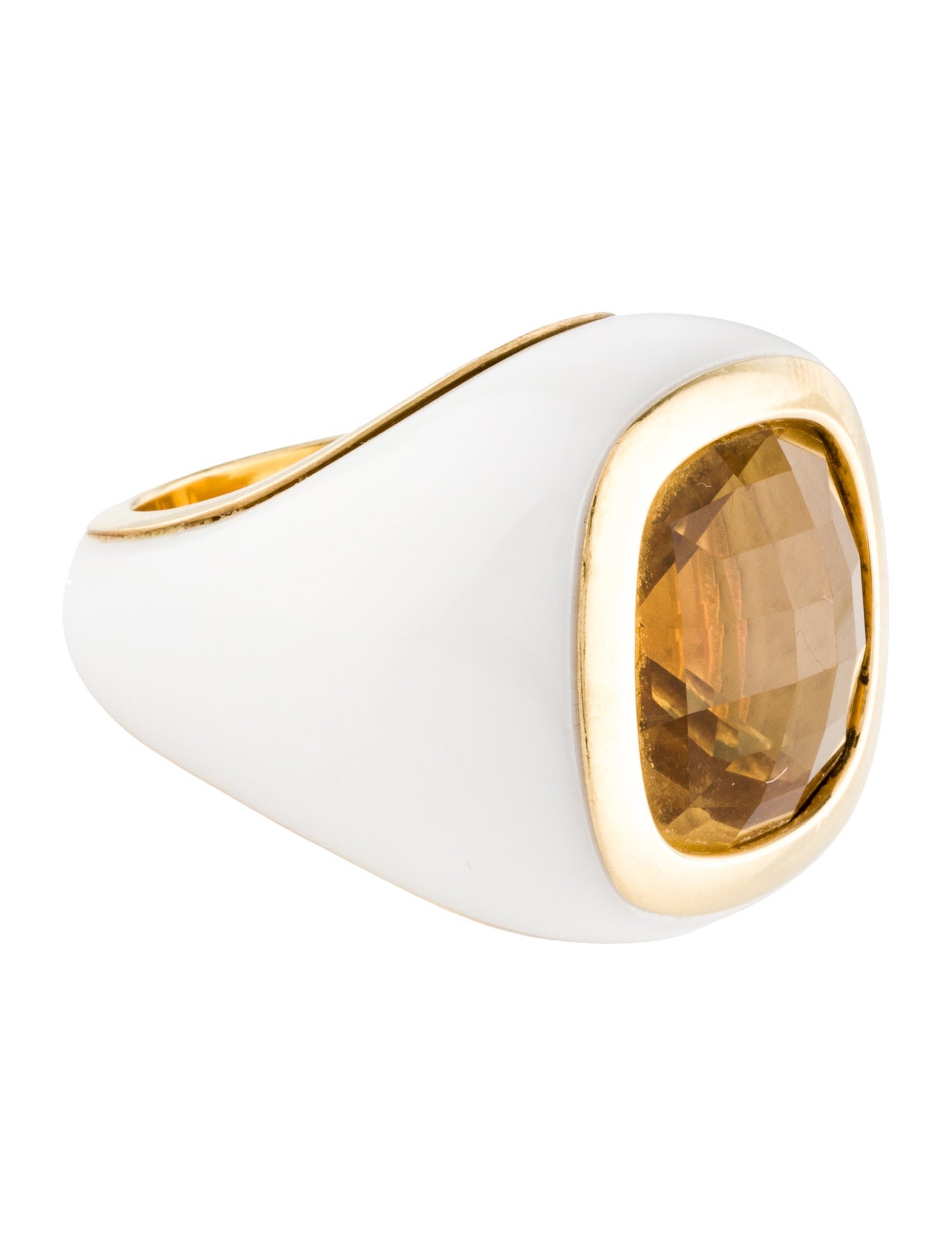 Ring 18K Citrine & Ceramic Cocktail Ring
