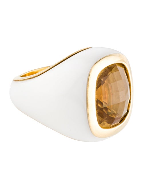 Ring 18K Citrine & Ceramic Cocktail Ring