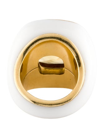 Ring 18K Citrine & Ceramic Cocktail Ring