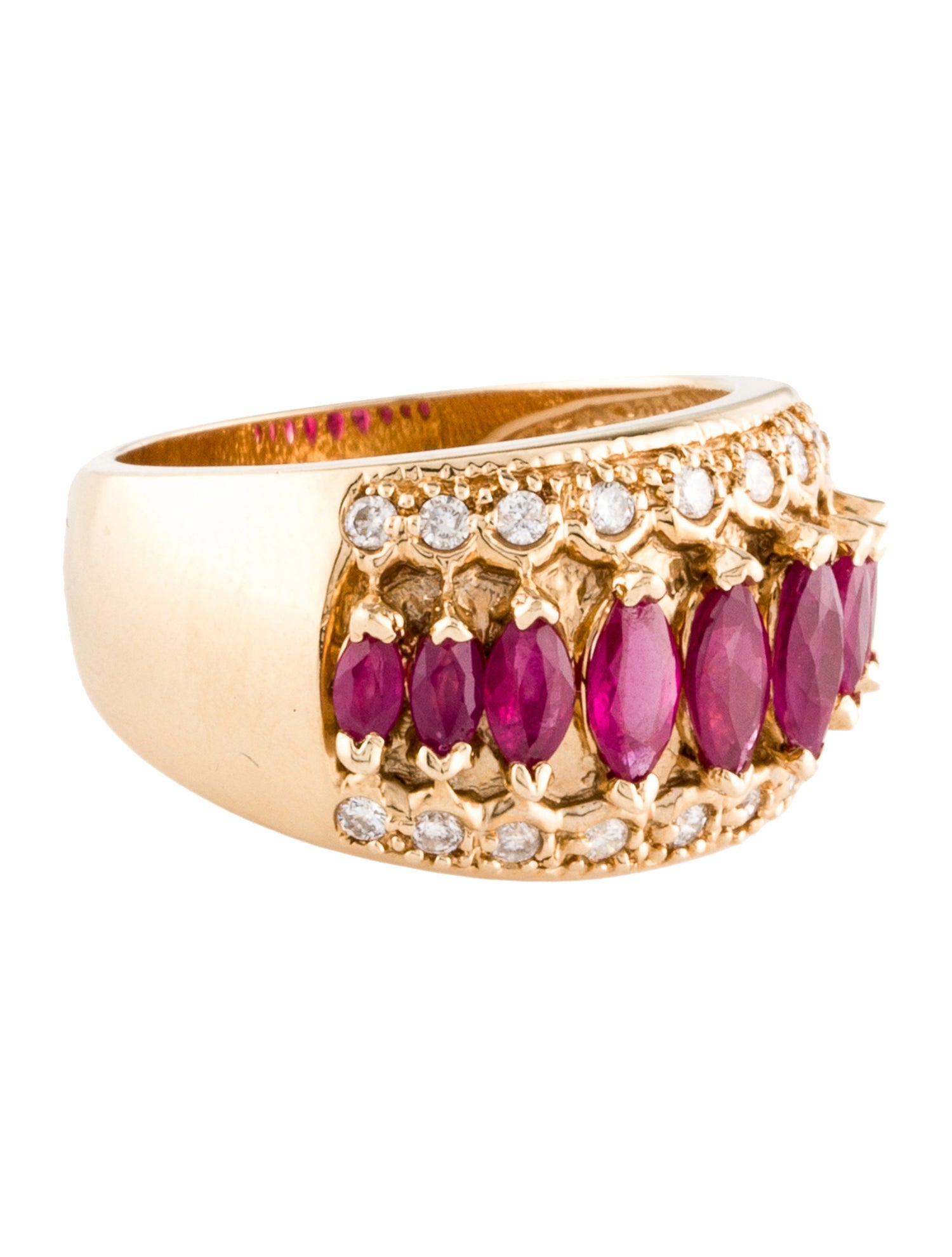 Ring 14K 1.16ctw Ruby & Diamond Band Ring