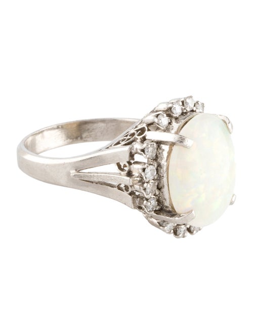 Ring Platinum 4.03ctw Opal & Diamond Cocktail Ring