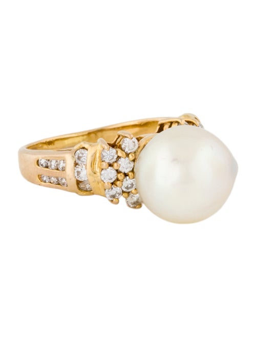 Ring 14K Pearl & Diamond Cocktail Ring