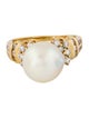 Ring 14K Pearl & Diamond Cocktail Ring