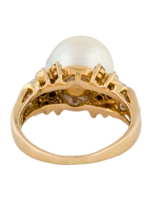 Ring 14K Pearl & Diamond Cocktail Ring