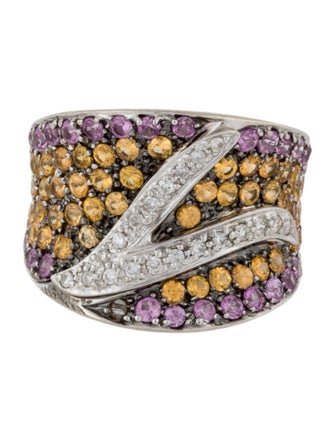 Ring 14K Sapphire & Diamond Band Ring