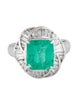 Ring Platinum 3.37ct Emerald & Diamond Cocktail Ring