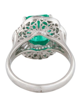 Ring Platinum 3.37ct Emerald & Diamond Cocktail Ring