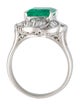 Ring Platinum 3.37ct Emerald & Diamond Cocktail Ring