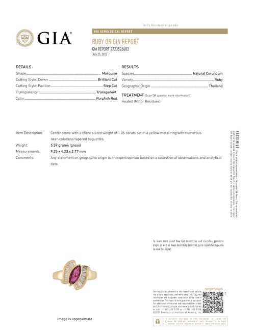 Ring 18K 1.06ct Thai Ruby & Diamond Cocktail Ring