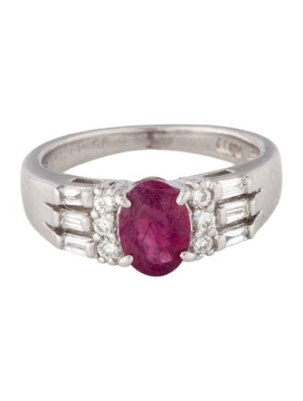 Ring Platinum Ruby & Diamond Cocktail Ring
