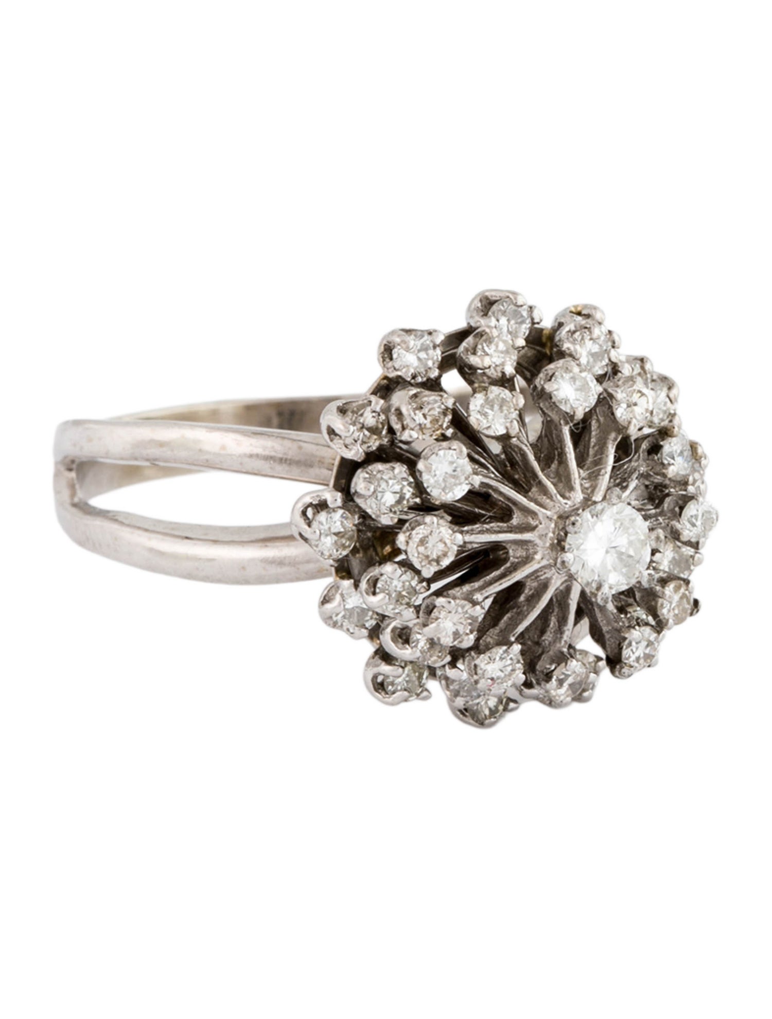 Ring 14K 1.35ctw Diamond Cluster Cocktail