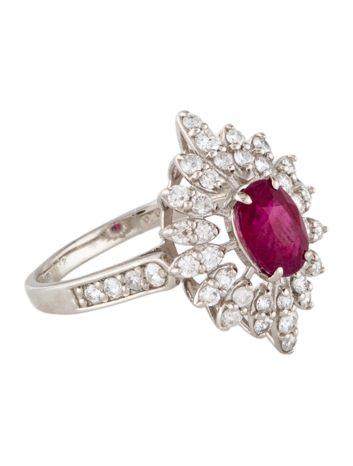 Ring Platinum 1.12ct Ruby & Diamond Cocktail
