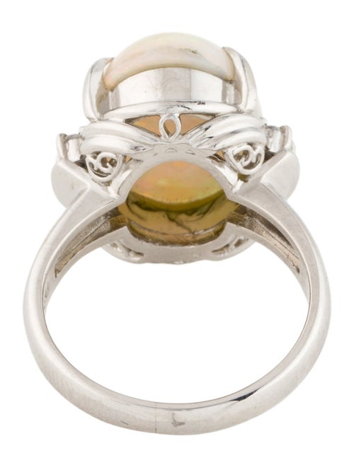 Ring Platinum 7.10ct Opal & Diamond Cocktail Ring