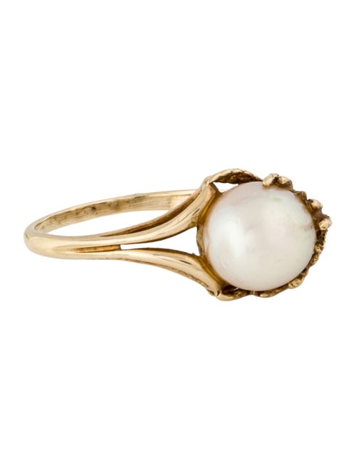 Ring 14K Pearl Textured Cocktail