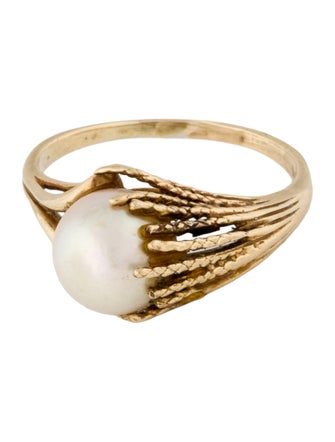 Ring 14K Pearl Textured Cocktail