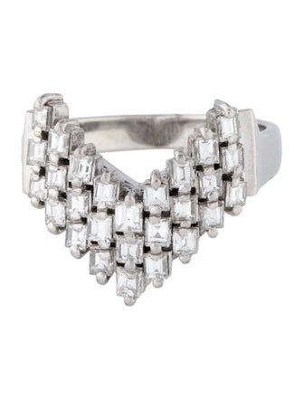 Ring Platinum Diamond 'V' Ring
