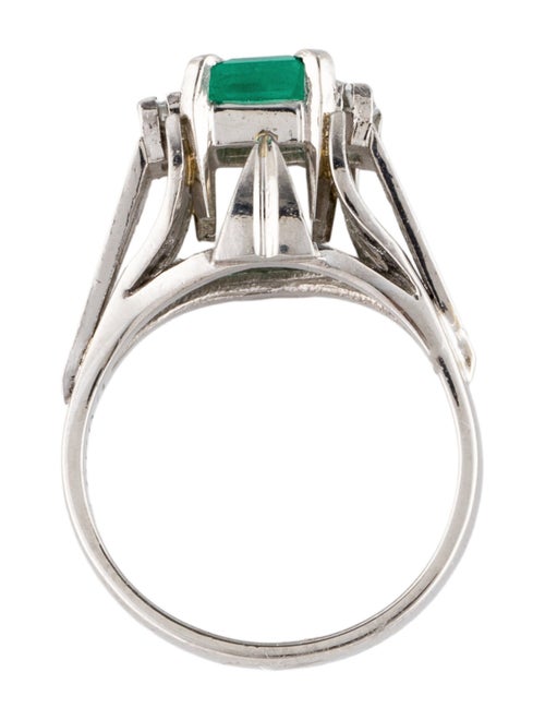 Ring Platinum Emerald & Diamond Cocktail Ring