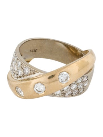 Ring 14K Diamond Crossover Band