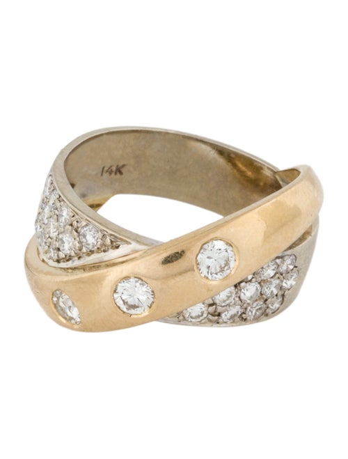 Ring 14K Diamond Crossover Band