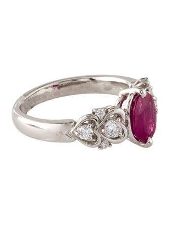 Ring Platinum 1.49ct Ruby & Diamond Cocktail Ring