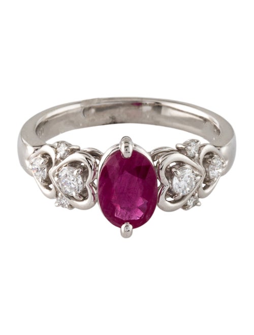 Ring Platinum 1.49ct Ruby & Diamond Cocktail Ring