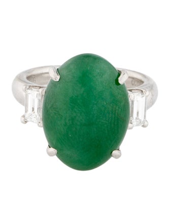 Ring Platinum 11.55ct Jadeite & Diamond Cocktail Ring