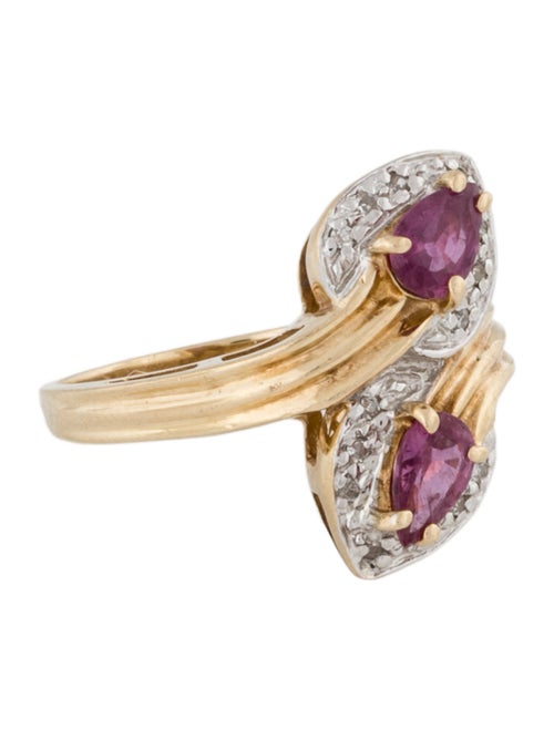 Ring 14K Ruby & Diamond Cocktail Ring