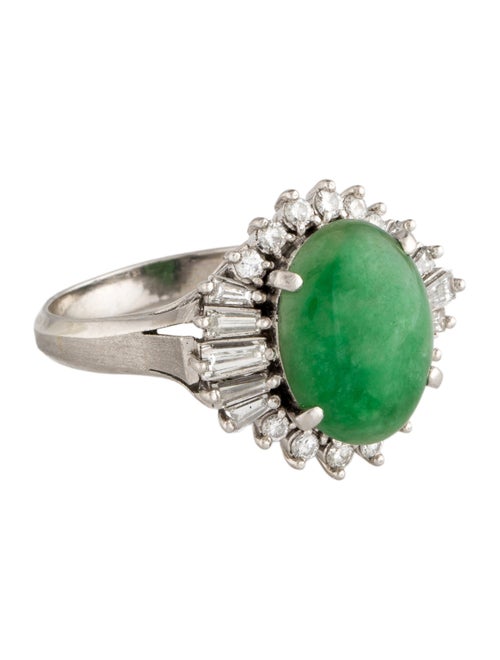Ring Platinum 5.16ct Jadeite & Diamond Cocktail Ring